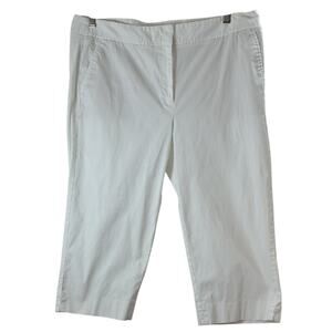 Talbots Womens Sz 14 White Pedal Pushers 90s Y2K Casual Beach Summer Pants
